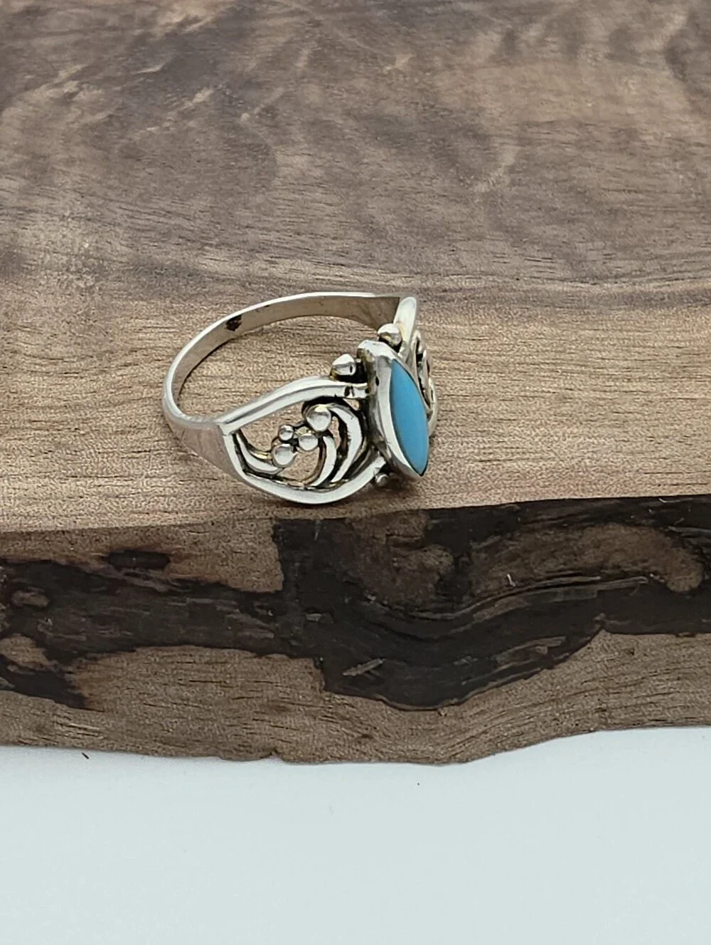 Vintage Silver Cloud Inc Sterling 925 Turquoise Native Southwest Style Ring 7